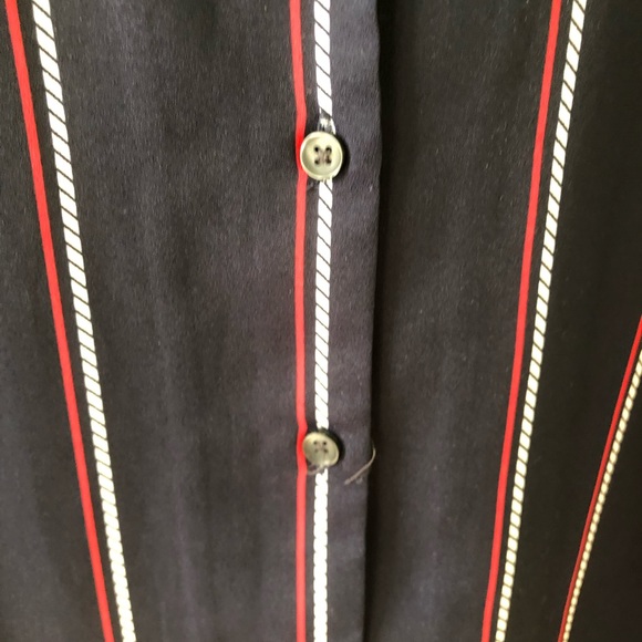 Ann Taylor Navy Striped Sz Large Blouse - Picture 3 of 5